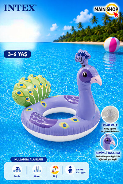 MAİN SHOP Intex Sevimli Hayvan Figürlü Çocuk Deniz Simidi 3-6 Yaş Havuz Simid...