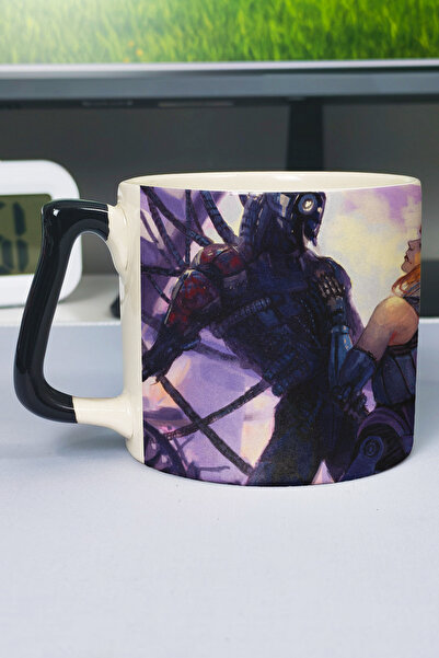 ZipZap Mass Effect Printed Ceramic Luxury Mug (1 Piece) Special Black Handle ...
