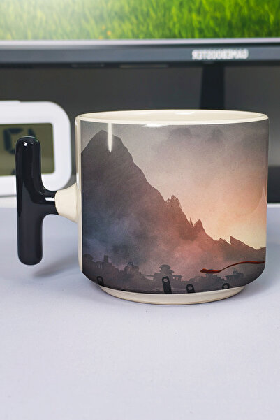 ZipZap Journey Printed Ceramic Luxury Mug (1 Piece) T-Shaped Special Black Ha...