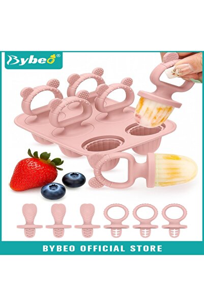 BYBEO Silicone Baby Popsicle Molds with Sticks, Mini Ice Molds for Babies, Br...