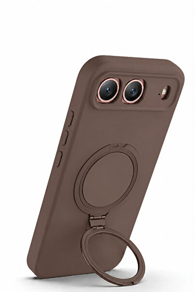 Nezih Case Tecno Spark 40 5G Uyumlu İçi Kadife Stand Olabilen Halka Yüzüklü Ş...