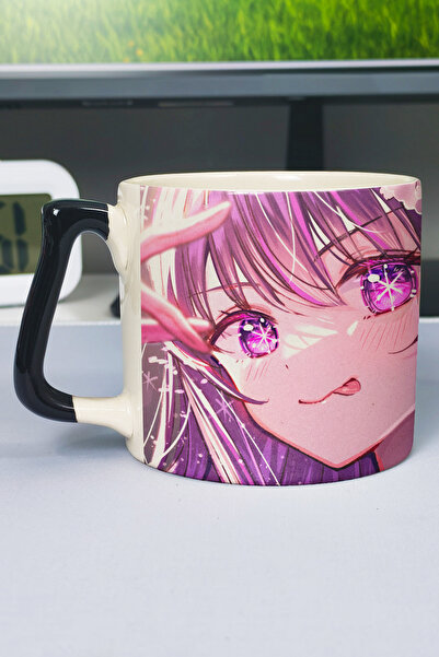 ZipZap Oshi No Ko Anime Printed Ceramic Luxury Mug (1 Piece) Custom Black Han...