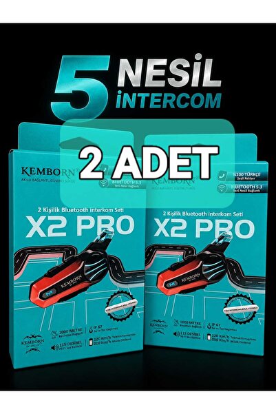 kemborn X2 Pro. 2ADET 2 Kişilik intercom 5. Nesil Motosiklet Kask Bluetooth 5...