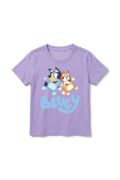 URBANTRENDSTORE Bluey Printed Unisex Girls' Boys' Cycling Round Neck Basic Sh...
