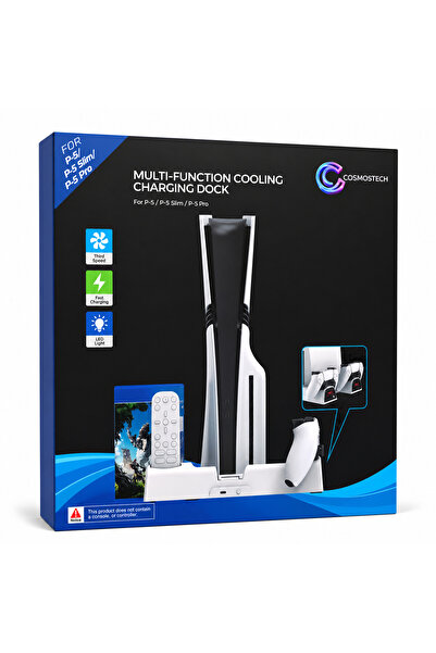 cosmostech PS5 / PS5 Slim / PS5 Pro Çok Fonksiyonlu Soğutucu ve Şarj Standı