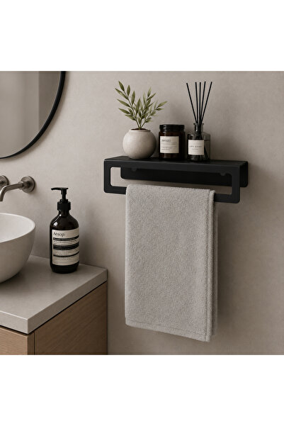 PNR AQUA Rafli Havluluk - Hand Towel Rack Black
