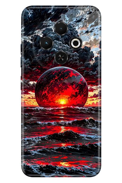 TECNO Spark 30C (KL5n) Kılıf Güneş Patlaması Temalı Desenli Darbe Emici Silikon