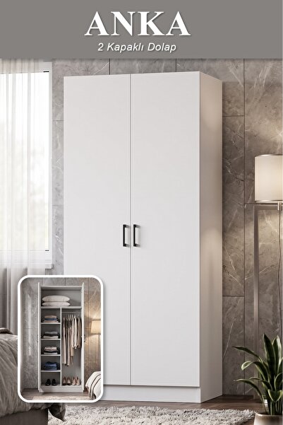 ygdecor Anka Gardrop Askılı Elbise Dolabı Raflı Elbise Dolabı