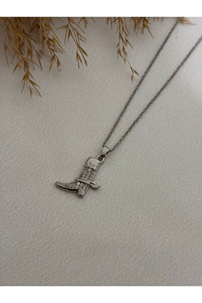 stainless steell Cowboy Boot Model Steel Necklace