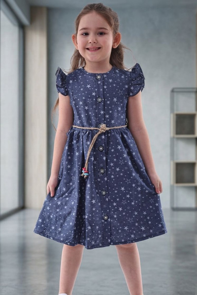 tny kids collection فستان بناتي صيفي بطبعة نجوم