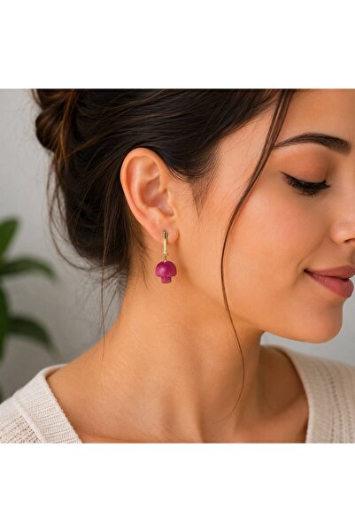 Accessories Hei Pink Mushroom Dangle Daily Use Women's Earrings