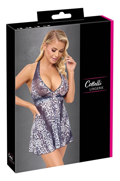 Cottelli Lenjerie intimă pentru femei – Rochie de petrecere model șarpe M Gri...