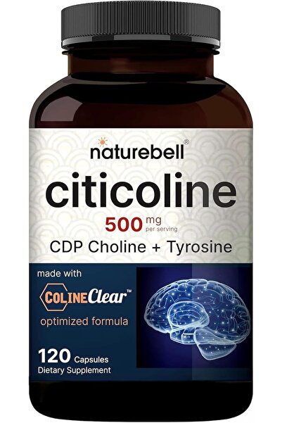 Naturebell مكملات سيتيكولين، سي دي بي كولين، 500 ملغ سيتيكولين + 50 ملغ تيروز...