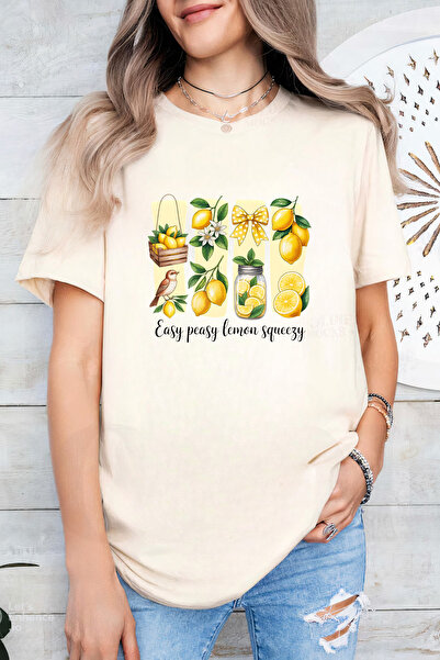 Sarah's Boutique Women's T-shirt – 100% cotton – Lemon Panels