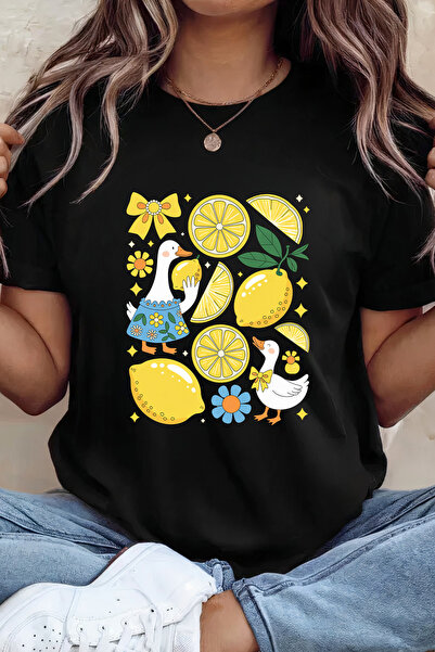 Sarah's Boutique Women's T-shirt – 100% cotton – Lemon Duck