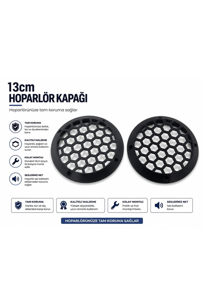 YSN SOUNDS 13cm Hoparlör Kapağı - Plastik Kaliteli Midrange Hoparlör Kapak 13...