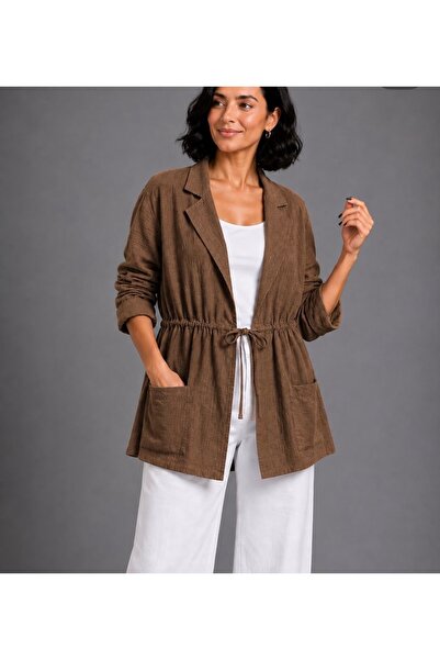 MENSAR OTANTİK Lace-Up Linen Jacket Standard Size 38/44