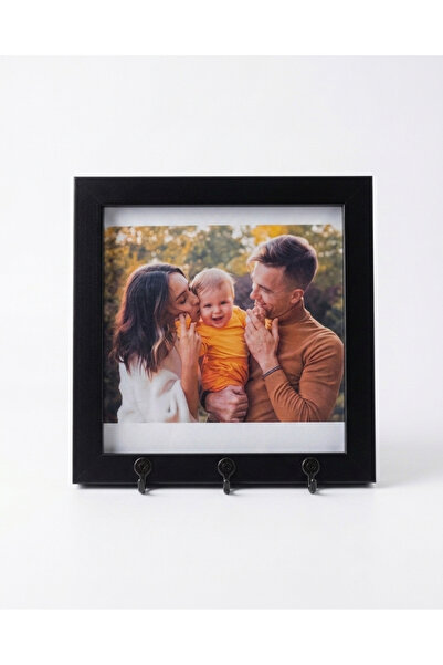 Sapphireworks Fotoğraf Çerçeveli Anahtarlık Askılığı – 3 Kancalı Siyah Anahta...