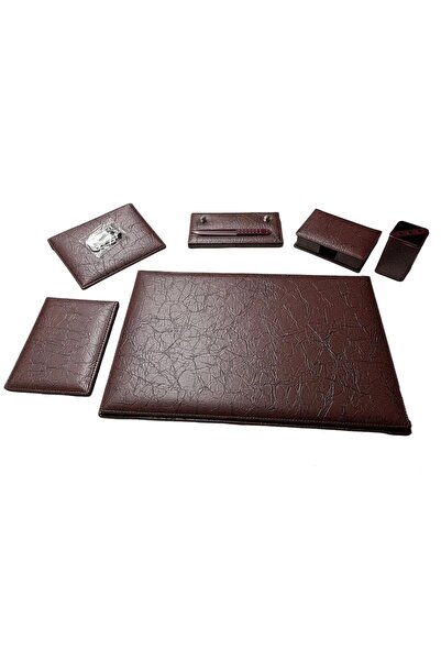 Classifix Set de birou 7 piese cu model mixt, roșu claret, italian