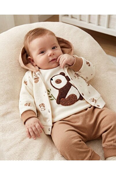 Ege Bebek Baby Boy 3-Piece Seasonal Hooded Koala Detailed Cute 3-Piece 0-3-6-...