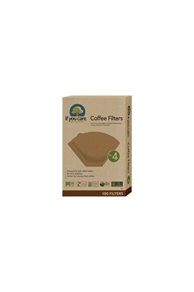 If You Care Mărimea 4, nealbite, fără clor, filtre de cafea compostabile, 100...