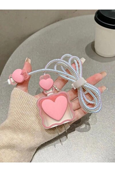 OSG iPhone 18W/20W/25W Pembe Leopar Şarj Aleti Koruyucu Şarj Kablosu Örme Apa...