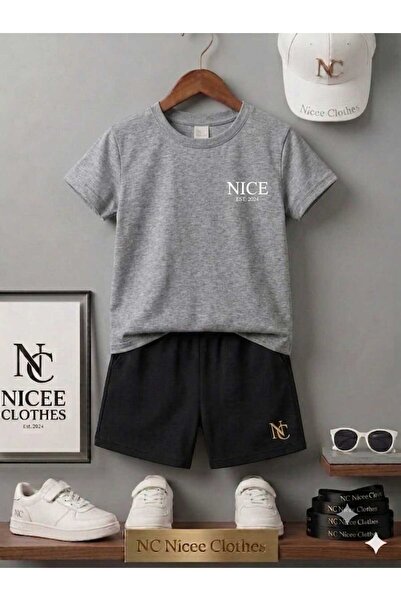 NC Nicee Clothes LETNJA DEČJA MAJICA I KRATKE HLAČE UNISEKS (BELE SA MALIM LE...