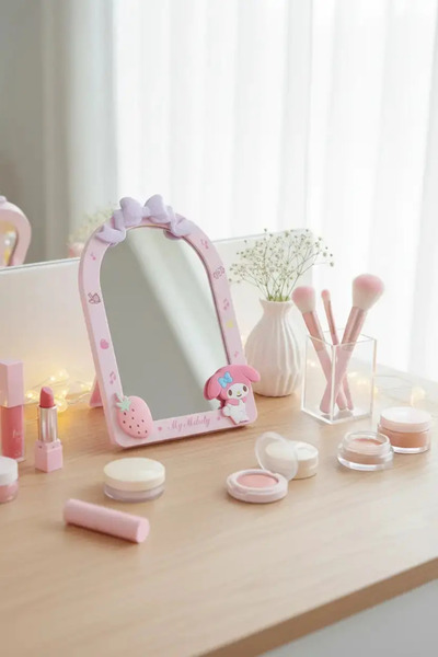 Miniso Sanrio Licensed Makeup Mirror – Tabletop Preparation Mirror with Folda...