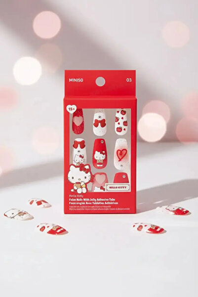 Miniso Sanrio Lisanslı Hello Kitty Jel Yapışkanlı Takma Tırnak – Pratik Şık T...