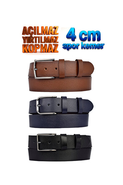GoDeri 100% Genuine Leather, Set of 3, 4 cm Single Layer, Non-Opening, Non-Te...