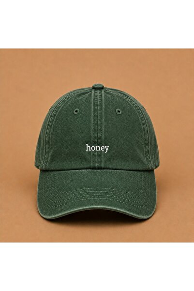 WeavedCo قبعة كيب مطرزة بتصميم Honey (Tatlım) قابلة للغسل بتصميم عتيق