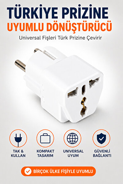 Montbell Universal Fiş Türkiye Priz Dönüştürücü Adaptör İngiliz Avrupa Seyaha...
