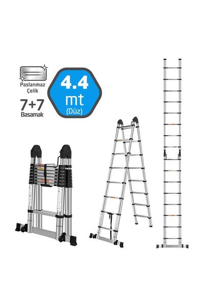 Titi 504335 Paslanmaz Çelik A Tipi Teleskopik Merdiven 440 cm