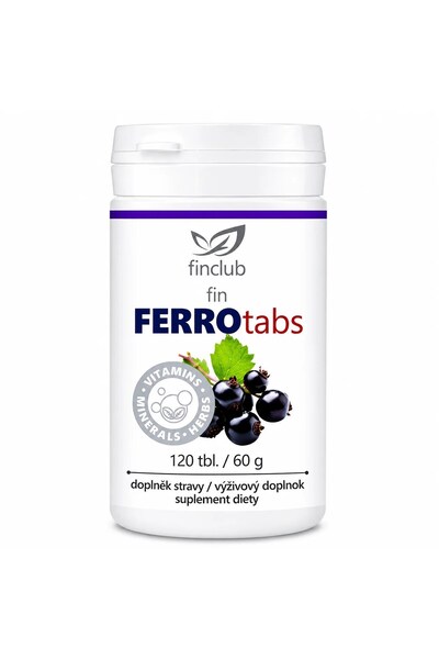 Finclub Supliment alimentar fin Ferrotabs, 120 tablete, fier, zinc, cupru și ...