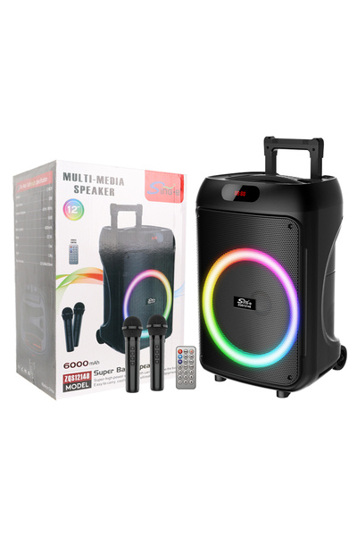 singe ZQS12148 12-Inch Multi-Media Speaker 6000mah, 40W RGB Karaoke Speaker w...