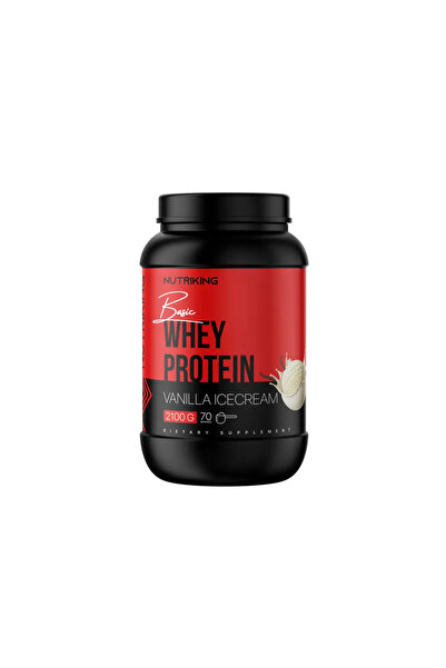 Nutriking مسحوق بروتين مصل اللبن الأساسي 2100 جرام، 70 حصة، بنكهة آيس كريم ال...