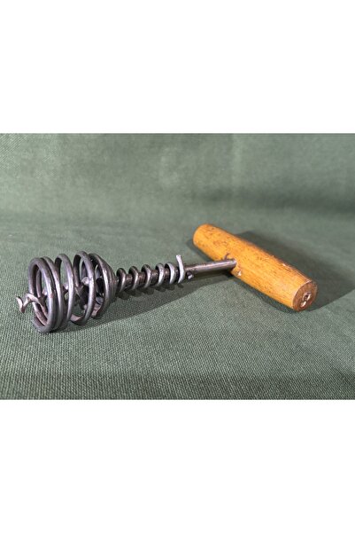 tayfuntufan antika koleksiyon Tirbușon cu mâner din lemn, 13 cm și 9 cm înălțime