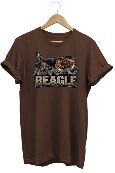 WİDİ Unisex Basset Hound Printed T-Shirt - Hunter Dogs Series Crew Neck Cotto...