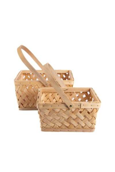 Gifts World Wooden basket set 20 natural wood basket set 2/1