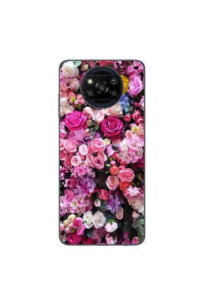 OEM Калъф, съвместим с Xiaomi Poco X3 Pro, силиконов гел TPU, с десен на розо...
