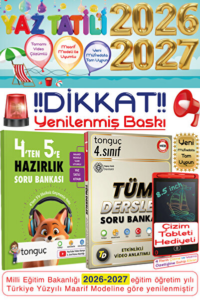Tonguç Yayınları 4. Sınıf 4'ten 5'e Hazırlık Kitabı 4. Sınıf Fijital Tüm Ders...