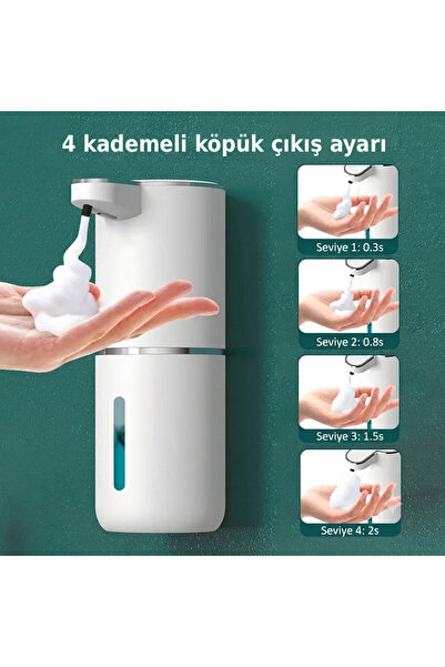 Vayomy Otomatik Köpük Sıvı Sabunluk Sensörlü Köpük Sabun Makinesi 380 ml USB Type-C Şarjlı FoamSmart