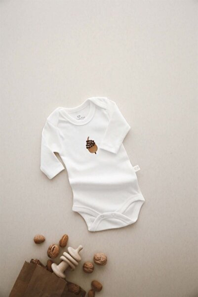 Oh La La Koala For Little Ones White Palamut Embroidered Long Sleeve Body