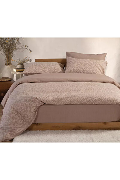 Nef Nef Homeware Σετ Παπλωματοθήκης Όριον Μπεζ Nef-Nef Homeware Μονό