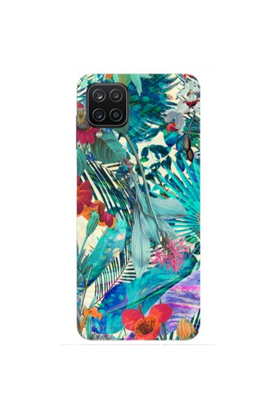 Other Samsung A12 Blue laves tropical Transparent Silicone TPU Θήκη