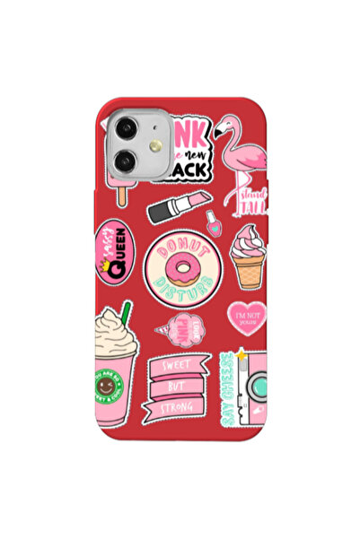 Other Apple iPhone 12 Donut disturb Red Colored Silicone TPU Θήκη