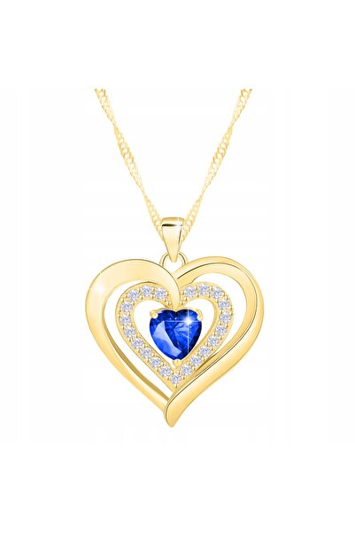 Larezo 925 Silver Necklace, Three Hearts Forever Pendant Made of Crystal Zirc...