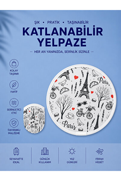 RoseCo00 Katlanabilir Kolay Taşınabilir Yuvarlak Yelpaze