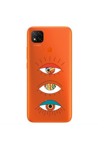 Other Xiaomi Redmi 9c 3 different eyes Transparent Silicone TPU Θήκη