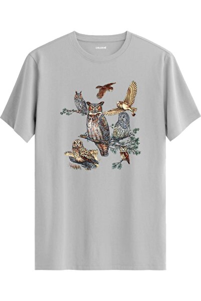 Colermi Owl Composition Nature Themed Artistic T-Shirt